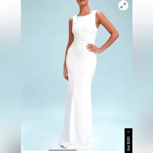 LULUS WAY TO YOUR HEART SIZE XS DRESS Wedding white maxi long 0 2 XS